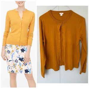J.CREW FACTORY The Caryn Cardigan Sweater in Mustard Yellow E5957 FA17